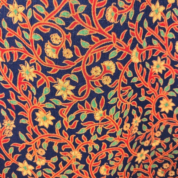 Vintage 90s Boho Maxi Granny Dress Size M Beaded Elephant Print Red Floral Rayon - Picture 4 of 11